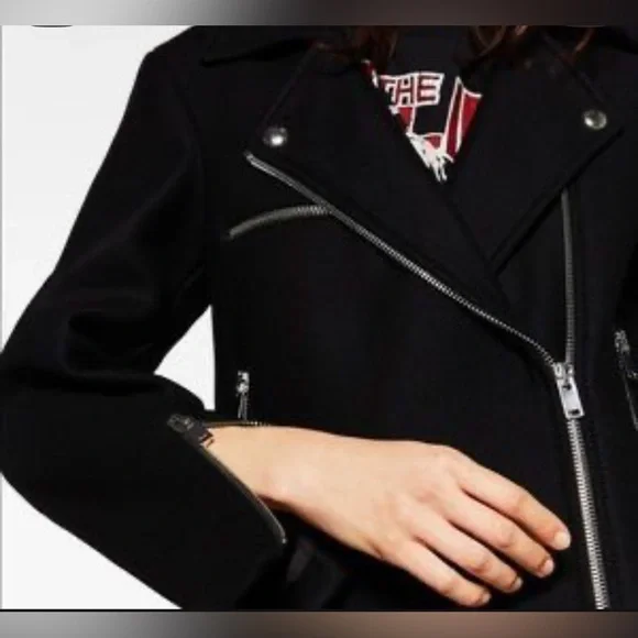 Zara Longline Biker Moto Jacket. New without tags - Picture 5 of 5